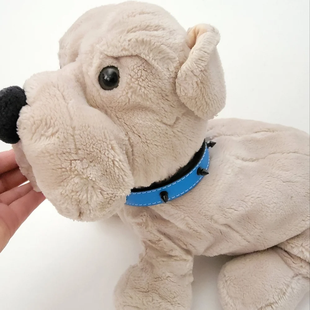 Studded Dog collar Blue Studded faux leather